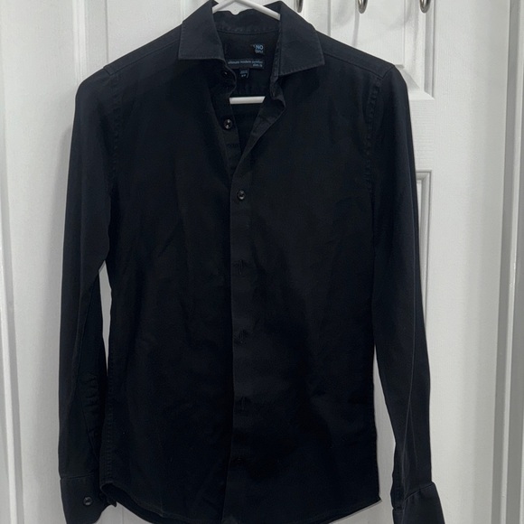 Milano Men's Black Casual Button Down Shirt - Picture 1 of 4